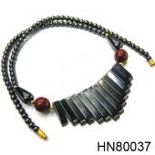 Hematite Teeths Pendants Beads Stone Chain Choker Fashion Women Necklace